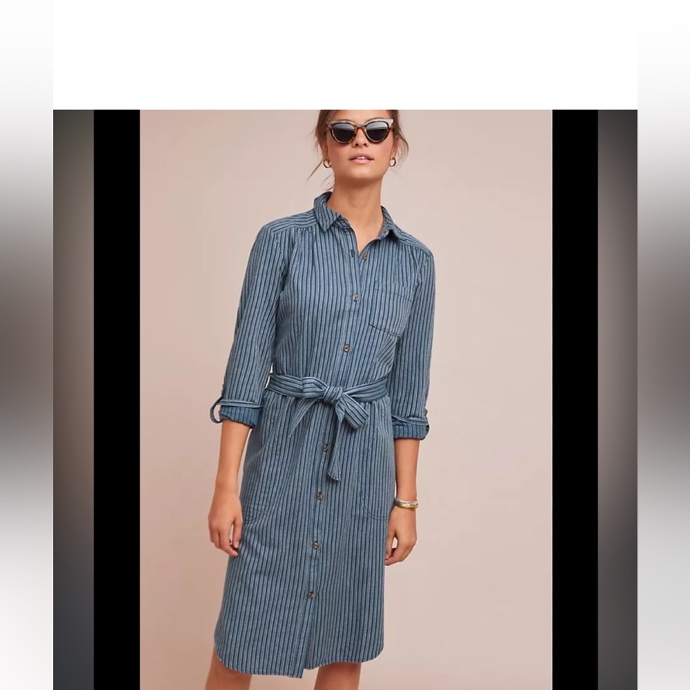 Anthropologie Bellamy Denim Chambray shirt dress.  Size 2
